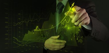 yeni modern bilgisayar ve iş s çalışma iş adamı el