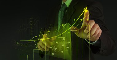 yeni modern bilgisayar ve iş s çalışma iş adamı el