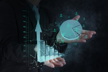 yeni modern bilgisayar ve iş s çalışma iş adamı el