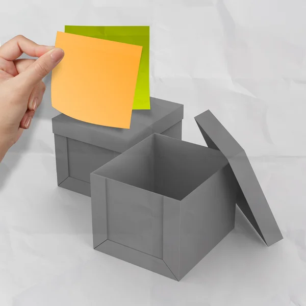 Blank sticky notes on crumpled sticky note paper as concept — Stock Photo, Image