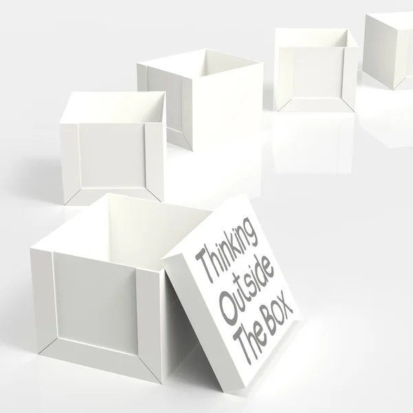 3d open blank box as thinking outside the box concept — Stock Photo, Image