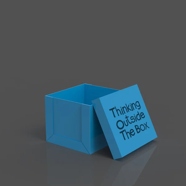 3d open blank box as thinking outside the box concept — Stock Photo, Image