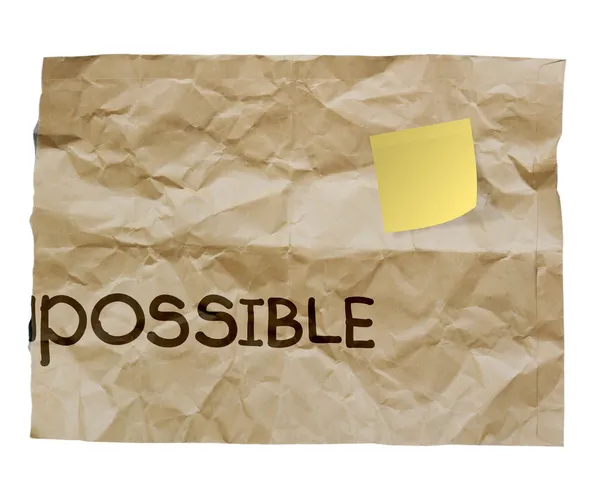 Tear recycle envelope with crumpled paper through word impossibl — Stock Photo, Image