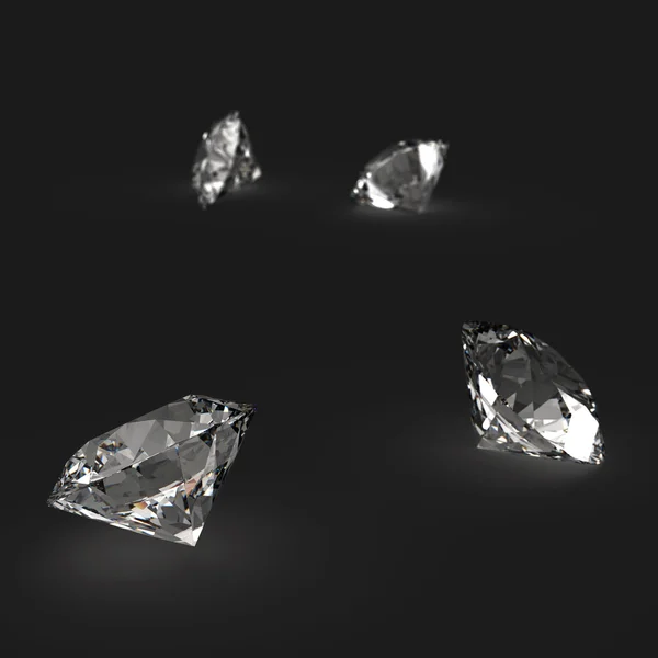 Diamantes 3d en composición como concepto —  Fotos de Stock