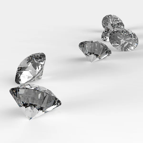 Diamanti 3d in composizione — Foto Stock