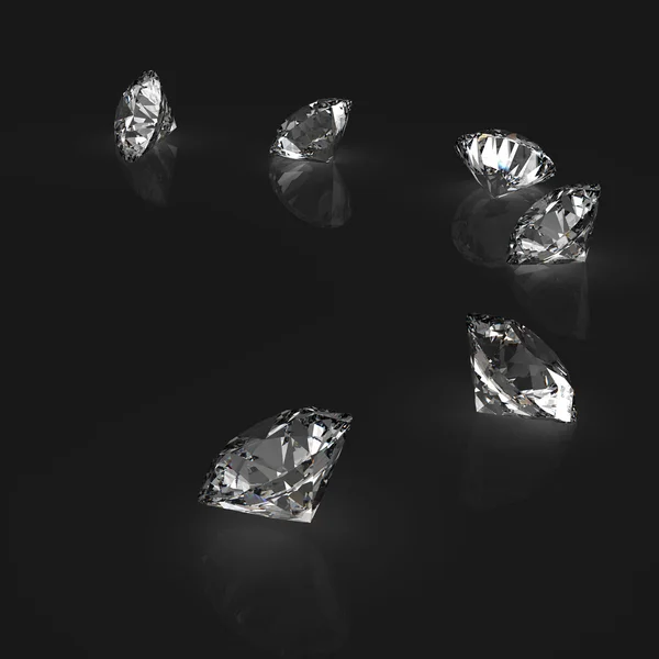 Diamantes 3d en composición como concepto —  Fotos de Stock