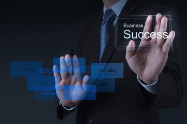 işadamı el iş başarı grafiği kavramı çizer