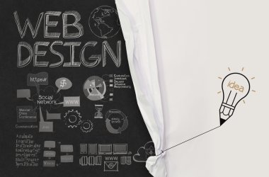 kalem ampul beraberlik halat Açık buruşuk kağıt gösteri web tasarım ı