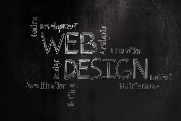 Handdrawnweb-Design auf dunklem Texturhintergrund als Konzept — Stockfoto