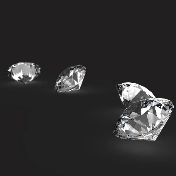 Diamantes 3d em composição — Fotografia de Stock