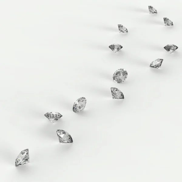 Diamantes 3d en composición — Foto de Stock