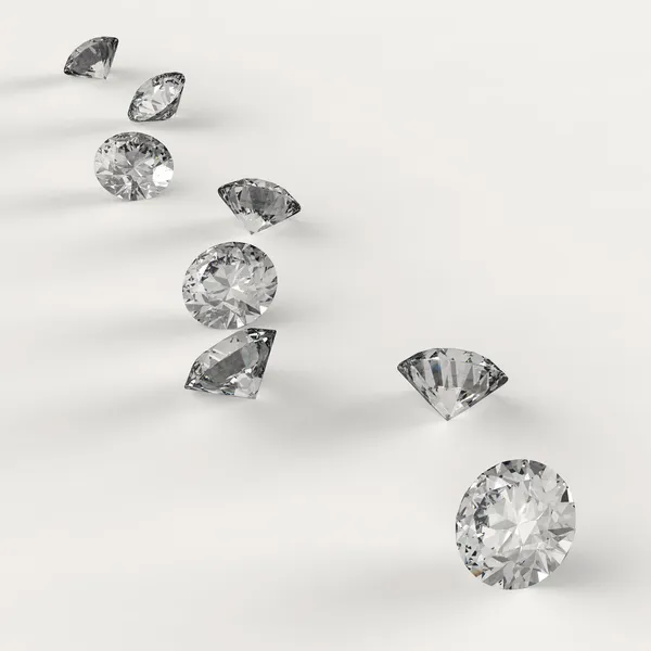 Diamanten 3d in samenstelling — Stockfoto