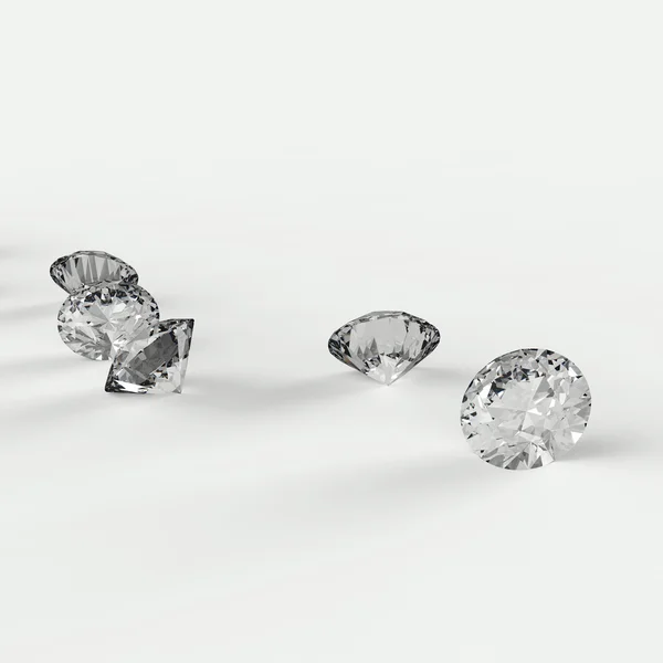 Diamantes 3d en composición — Foto de Stock