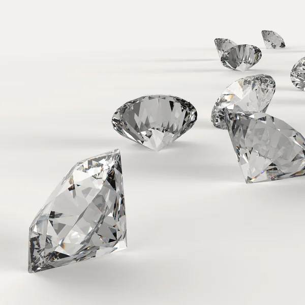 Diamantes 3d en composición como concepto — Foto de Stock