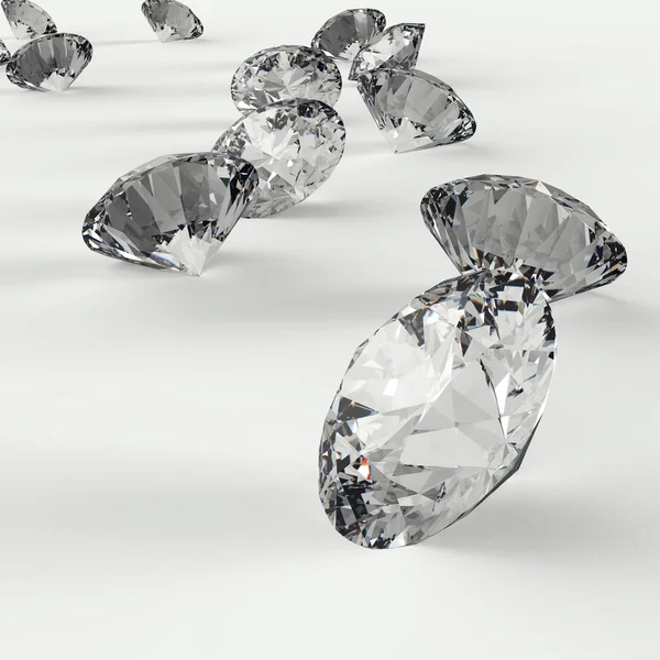 Diamantes 3d en composición como concepto —  Fotos de Stock