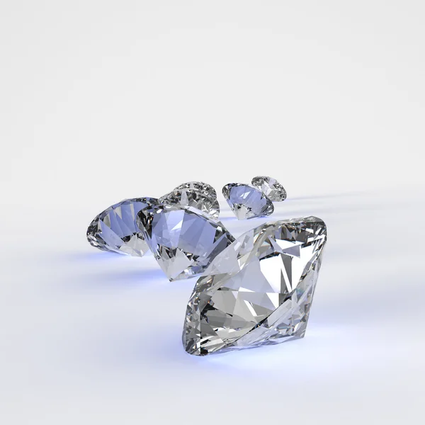 Diamanten 3D in der Zusammensetzung als Konzept — Stockfoto