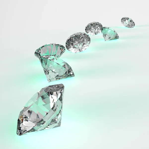 Diamantes 3d en composición como concepto — Foto de Stock