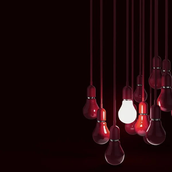 Creative idea and leadership concept with 3d light bulb — Stock Photo, Image