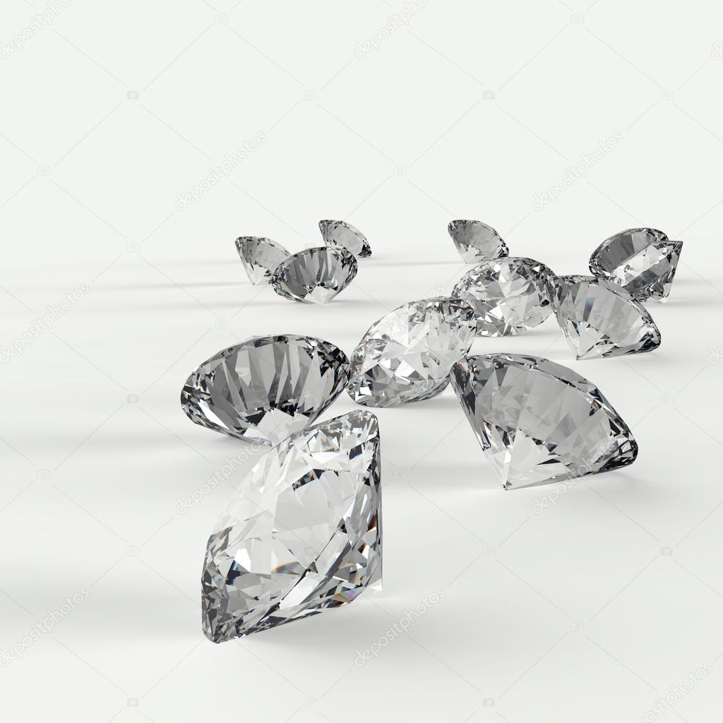 Diamonds 3d in composition