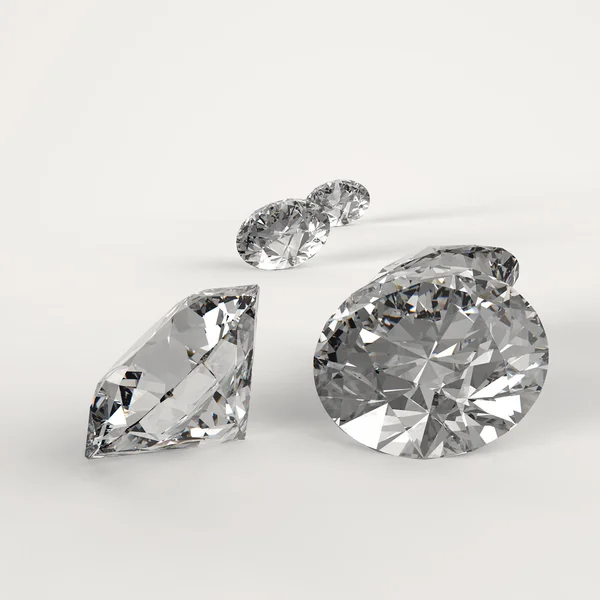 Diamantes 3d en composición como concepto — Foto de Stock