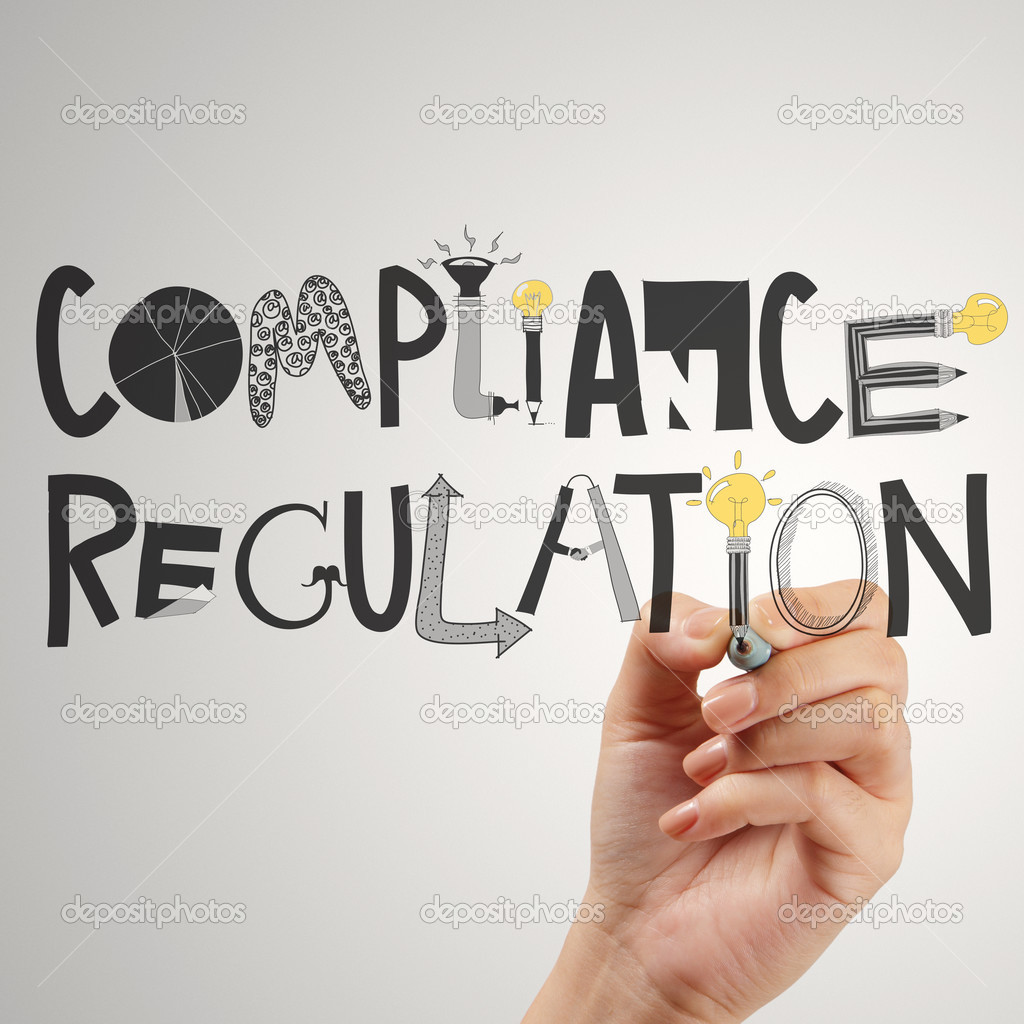 close of hand pointing to Compliance Regulation designwords as c