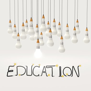 kavram olarak kalem ampul 3d ve tasarım word eğitim