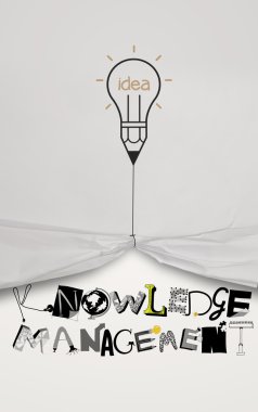 pencil lightbulb idea draw rope open wrinkled paper show graphic clipart