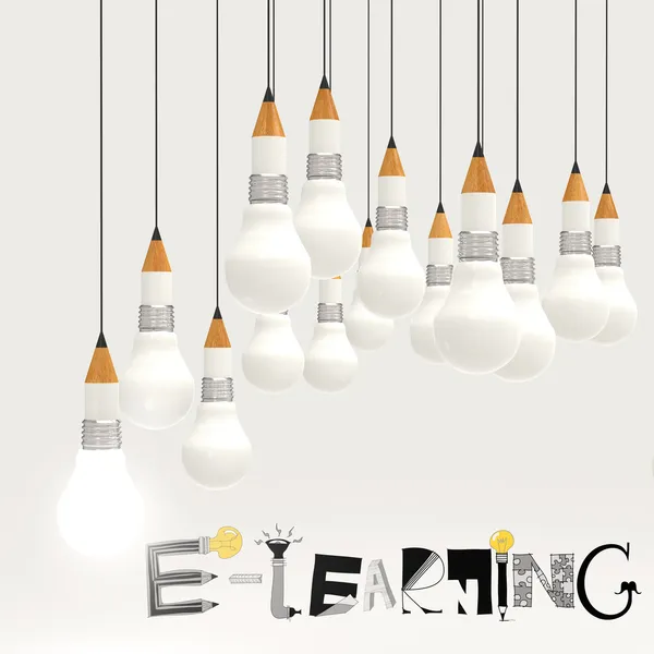 Handgezeichnetes E-Learning-Wort — Stockfoto