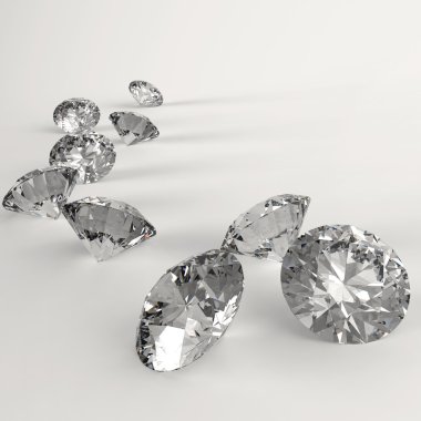Diamonds 3d in composition as concept clipart