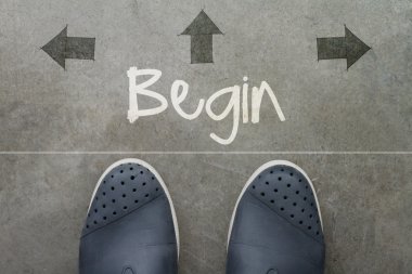elle çizilmiş başlamak iş adamı ayak ön tasarım kelime co