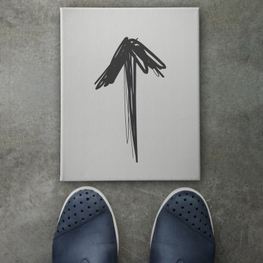elle çizilmiş ok tasarım doodle iş adamı feet ön 