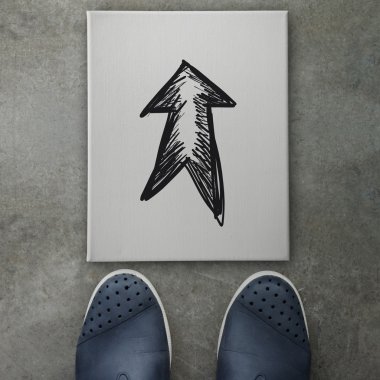 elle çizilmiş ok tasarım doodle iş adamı feet ön 