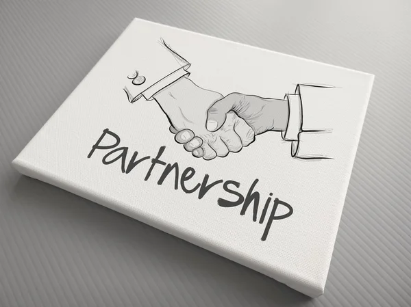 Ręcznie rysowane uzgadniania znak jako koncepcja partnerstwa biznesu — Zdjęcie stockowe