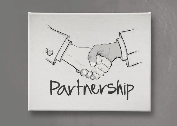 Señal de apretón de manos dibujado a mano como concepto de negocio de asociación —  Fotos de Stock