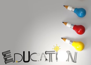 kavram olarak kalem ampul 3d ve tasarım word eğitim 