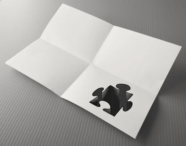 Hand drawing Partnership Puzzleon crumpled paper as concept — Stock Photo, Image