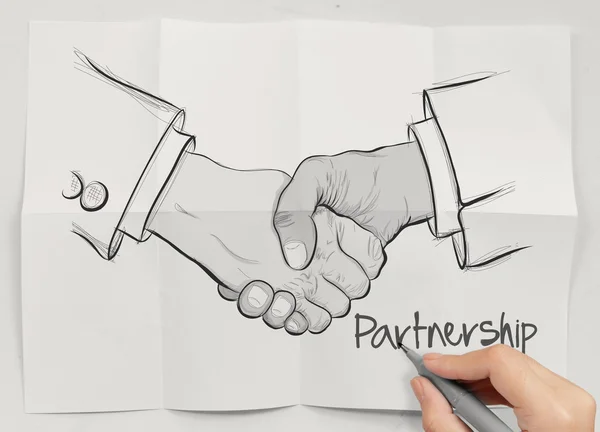Знак рукопожатия как бизнес-концепция партнёрства — стоковое фото