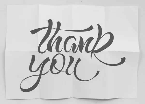 Show design word THANK YOU on crumpled paper as concept — Stock Photo, Image