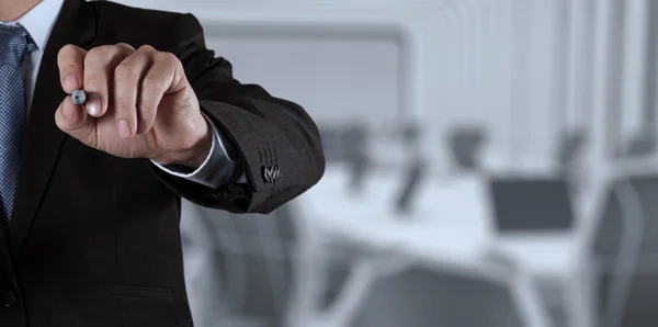 Businessman success working with his board room background — Stock Photo, Image