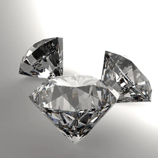 Diamantes 3d en composición como concepto —  Fotos de Stock