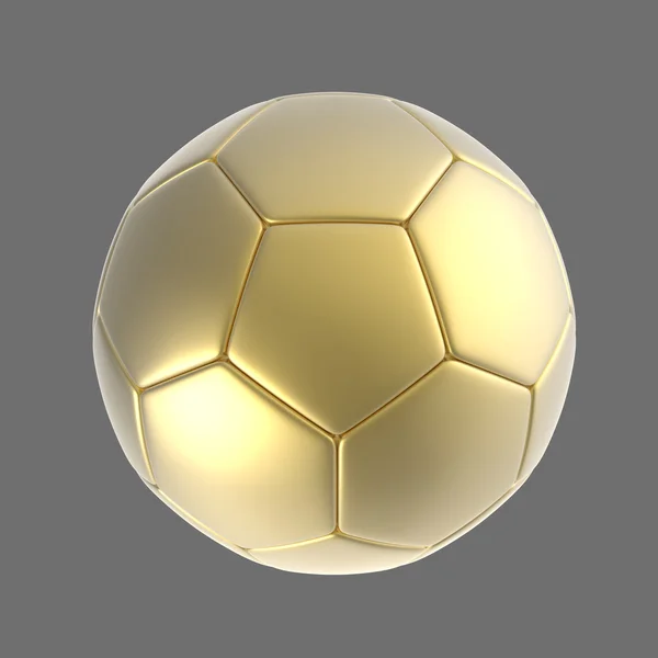 3D-Gold-Fußball isoliert auf Hintergrund — Stockfoto