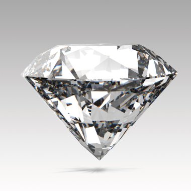 Beyaz 3d modelinde izole edilmiş elmaslar