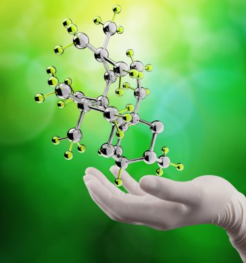 bilim adamı doktor el sanal moleküler yapısı l içinde tutar.