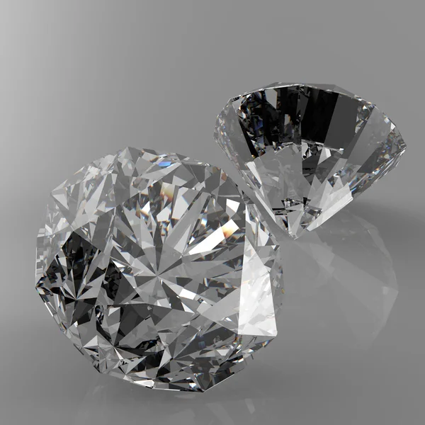 Diamantes 3d en la composición como concepto — Stockfoto