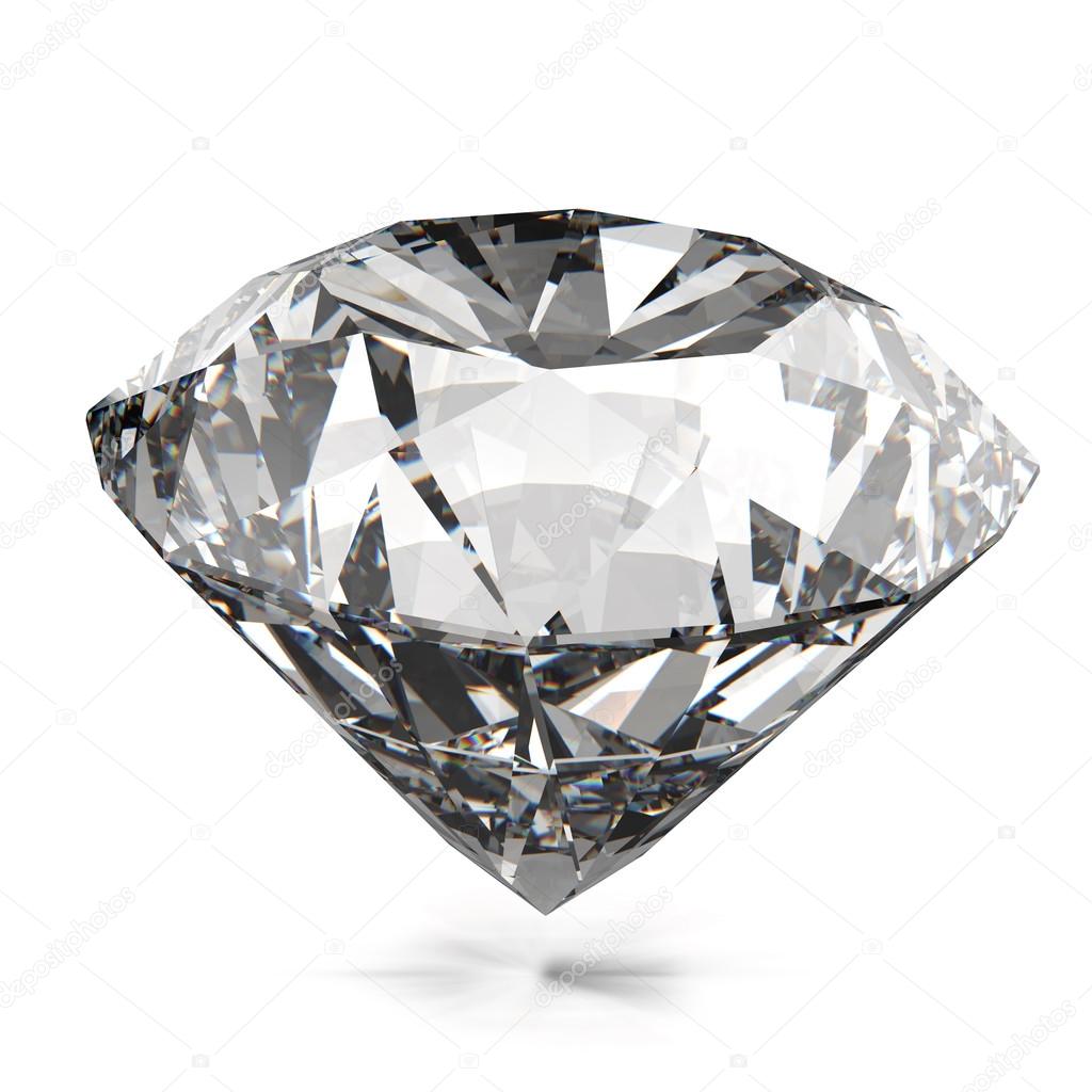 Diamonds isolated on white 3d model 