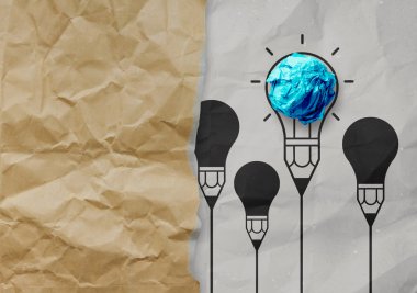 light bulb crumpled paper in pencil light bulb as creative conce clipart