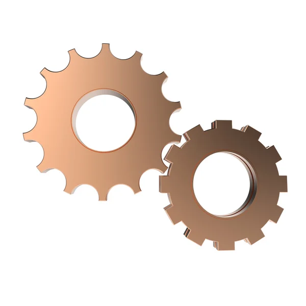 3d cog gear on white background — Stock Photo, Image