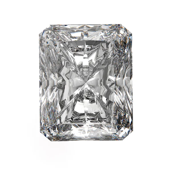 3d Square cut diamond on white — Stock Photo, Image