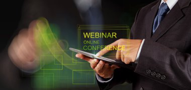 işadamı el webinar online konferans kavram olarak göster: 