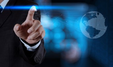 işadamı el gösteren arama